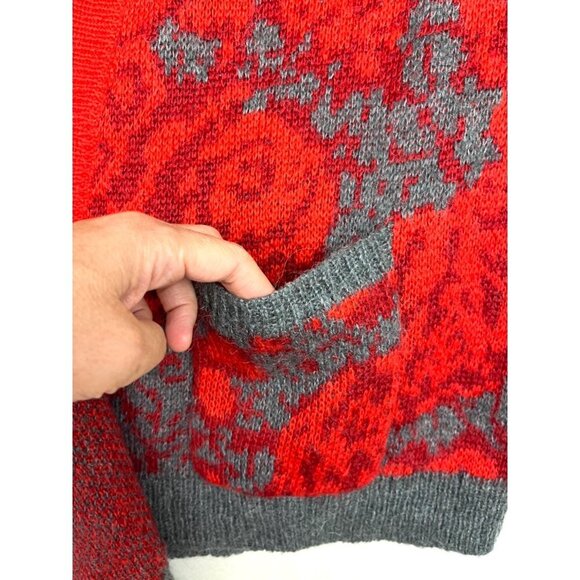 Anthropologie Sparrow Floral Mohair blend hooded cardigan size M - Picture 9 of 9